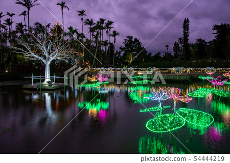 Okinawa Winter Southeastern Botanical Garden Water paradise pond illumination Okinawa Winter Southeastern Botanical Garden Water paradise pond illumination 54444219