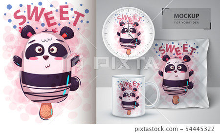 Panda, bear ice cream - mockup for your idea 54445322