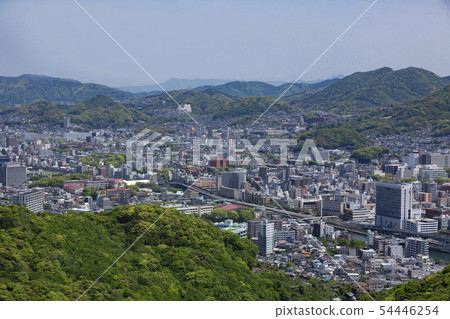 從稻崎山的長崎市區上部海拔 54446254
