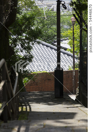 Cobbled alleys and roofs of Western-style buildings 54446670