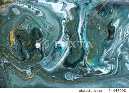 Bronze, blue and gold marbling pattern. Golden marble liquid texture. Bronze, blue and gold marbling pattern. Golden marble liquid texture. 54447008