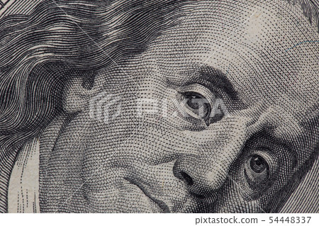 Texture of dollar bills. One hundred dollars. Close-up, macro. Texture of dollar bills. One hundred dollars. Close-up, macro. 54448337