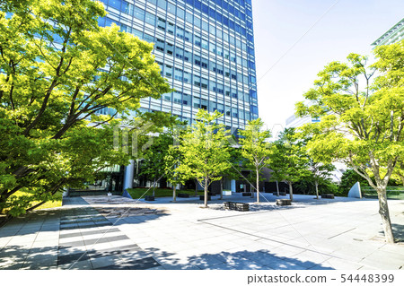 Terrace of green-rich office building 54448399