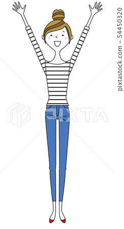 Young lady mama banzai - Stock Illustration [54450320] - PIXTA