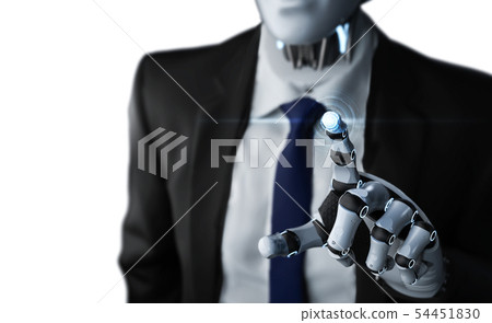 robotic businessman with graphic display 54451830