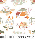 Baby seamless pattern with turtles in scandinavian style. Vector. 54452698