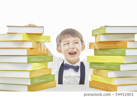 Toddler, Child, Kids, Book, Reading, Studying, Learning, Education, Businessman 54452801