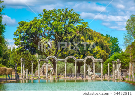 Villa Adriana or Hadrians Villa in the Canopus area in Tivoli - Rome - Italy Villa Adriana or Hadrians Villa in the Canopus area in Tivoli - Rome - Italy 54452811