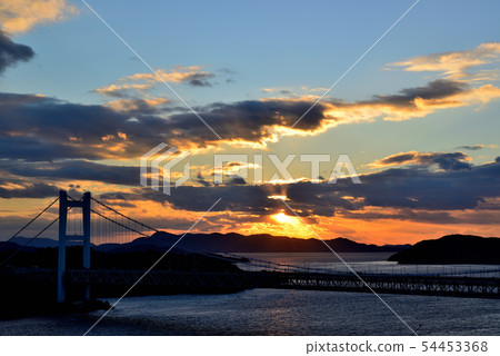 Evening view of Seto Ohashi Bridge Evening view of Seto Ohashi Bridge 54453368