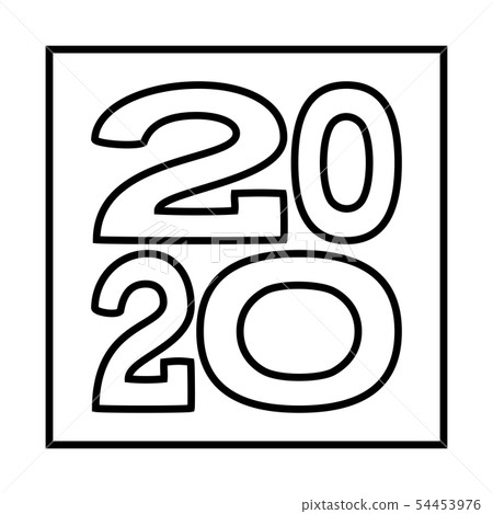 Line art 2020 new year various width characters 54453976