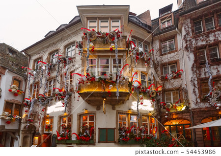Christmas street in Strasbourg, Alsace, France Christmas street in Strasbourg, Alsace, France 54453986