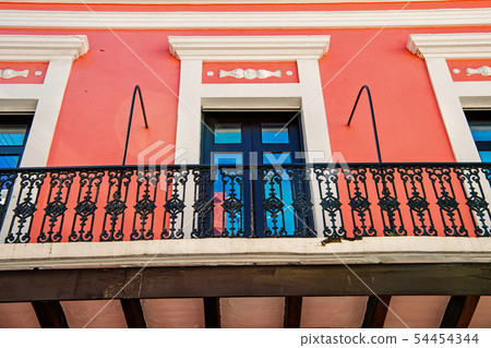 Balcony and glass windows in San Juan, Puerto Rico Balcony and glass windows in San Juan, Puerto Rico 54454344