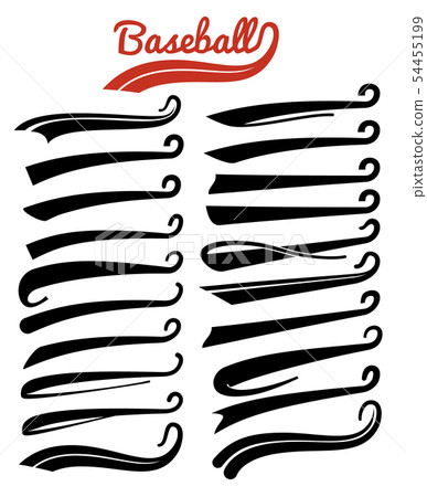 Retro swishes. Baseball swash tails, swooshes for typography and