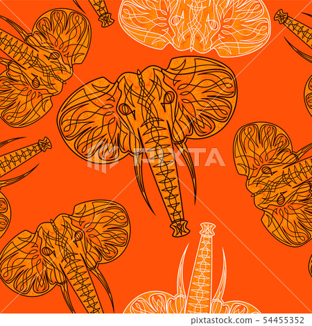 cute elephants seamless vector pattern... - Stock Illustration ...
