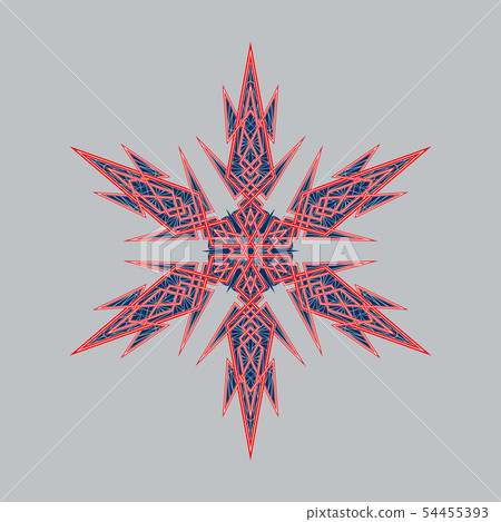 Big crystal snowflake in flat style on transparent background. Christmas ornament Big crystal snowflake in flat style on transparent background. Christmas ornament 54455393