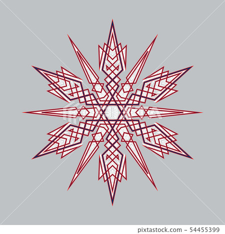 Big crystal snowflake in flat style on transparent background. Christmas ornament Big crystal snowflake in flat style on transparent background. Christmas ornament 54455399