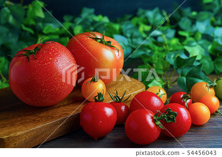 Fresh tomato with waterdrop Fresh tomato with waterdrop 54456043