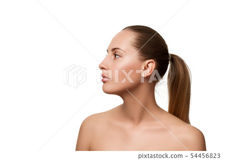 Beauty portrait of female face with natural skin 54456823
