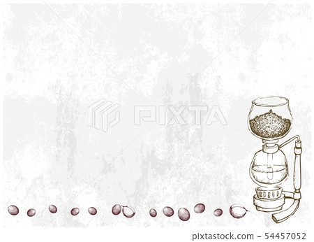 Hand Drawn of Syphon Coffee Maker with Coffee Hand Drawn of Syphon Coffee Maker with Coffee 54457052