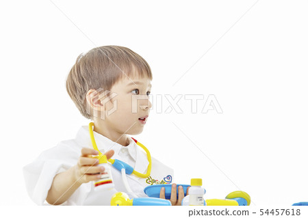 Infant, children, kids, doctor, doctor, medical, hospital play 54457618