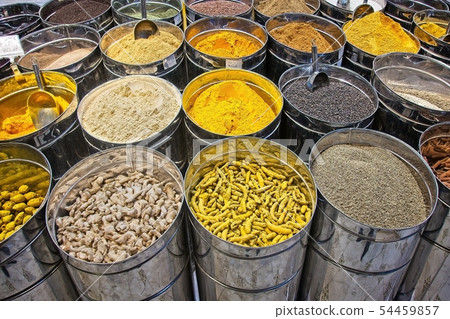 Indian spices at the market in Dubai. 54459857