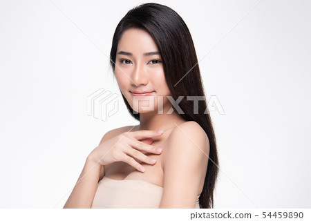 Beautiful Young Asian Woman with Clean Fresh Skin, 54459890