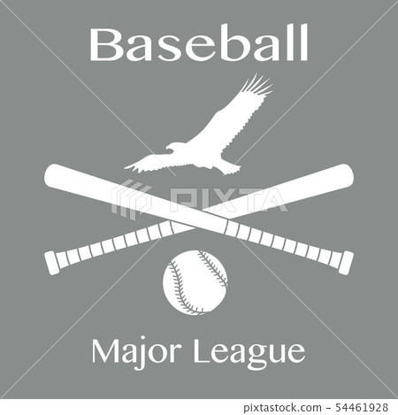 Baseball bats, ball and eagle Vector illustration 54461928