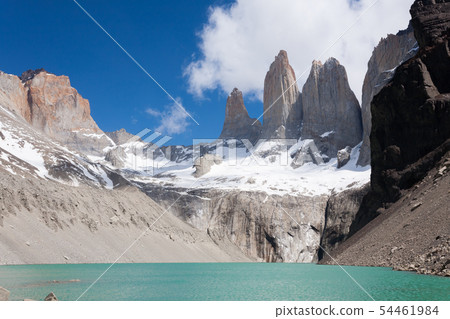 Torres del Paine peaks view, Chile landmark Torres del Paine peaks view, Chile landmark 54461984
