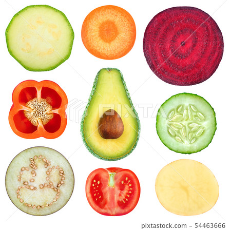 Vegetable slices collection 54463666