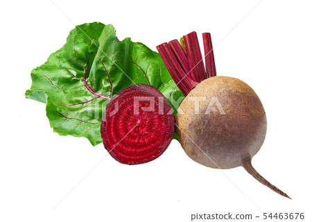 Beetroot with green leaves, fresh whole beet Beetroot with green leaves, fresh whole beet 54463676