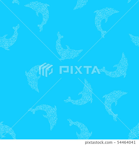 Seamless pattern of dolphins isolated on blue Seamless pattern of dolphins isolated on blue 54464041