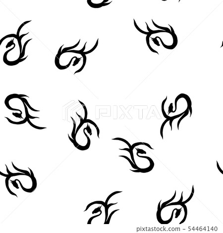 Seamless pattern of hand drawn vector dragon - Stock Illustration ...