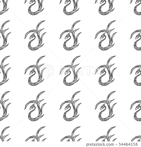 Seamless pattern of hand drawn vector dragon Seamless pattern of hand drawn vector dragon 54464158