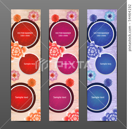 Vertical Floral Banner / Bookmark Vertical Floral Banner / Bookmark 54464192