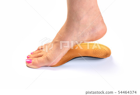 orthopedic insole and female leg orthopedic insole and female leg 54464374