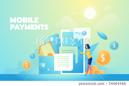 Landing page template of Online Shopping. Modern flat design concept of web page design for website Landing page template of Online Shopping. Modern flat design concept of web page design for website 54464566