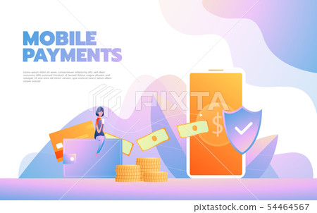 Landing page template of Online Shopping. Modern flat design concept of web page design for website Landing page template of Online Shopping. Modern flat design concept of web page design for website 54464567