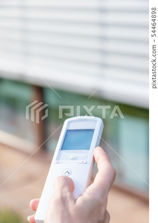 Control the external window blinds concept Control the external window blinds concept 54464898