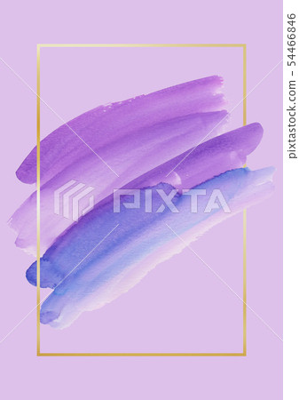 Gold frame with purple brush touch 54466846