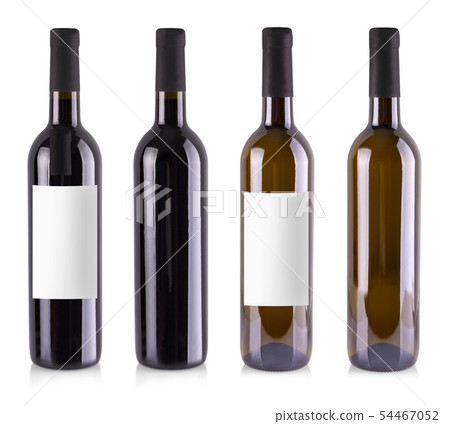 The red and white wine bottle isolated over white The red and white wine bottle isolated over white 54467052