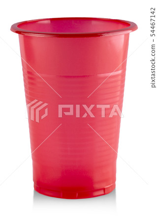 The Red Plastic cup isolated on white background The Red Plastic cup isolated on white background 54467142