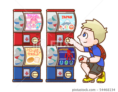 Illustration of a Japanese man and a foreigner 54468134