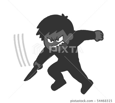 拿著利器的一個人的例證 54468315