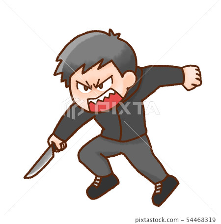 拿著利器的一個人的例證 54468319