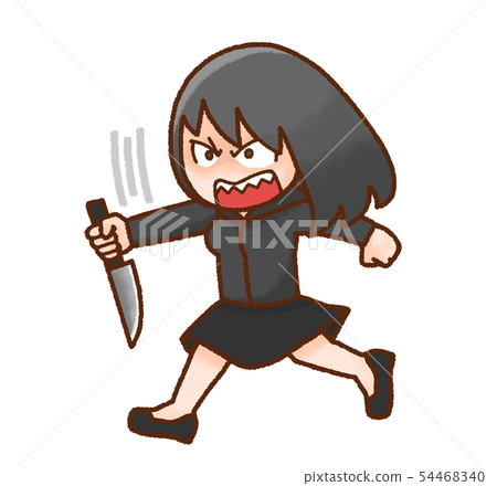 拿著利器的婦女的例證 拿著利器的婦女的例證 54468340