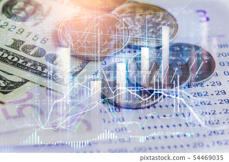Stock market or forex trading graph and candlestic Stock market or forex trading graph and candlestic 54469035