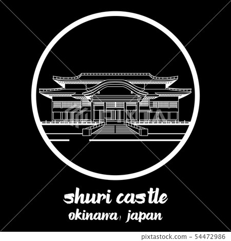 Circle Icon shuri castle. vector illustration 54472986