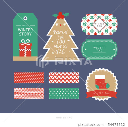 Winter Event Tag Illustration - Stock Illustration [54473312] - PIXTA