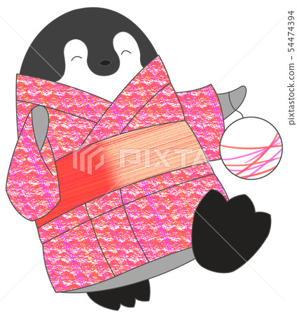 Cute penguin chicks (red yukata, smile) 54474394