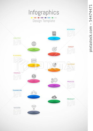 Infographic design elements with 10 options. - Stock Illustration ...